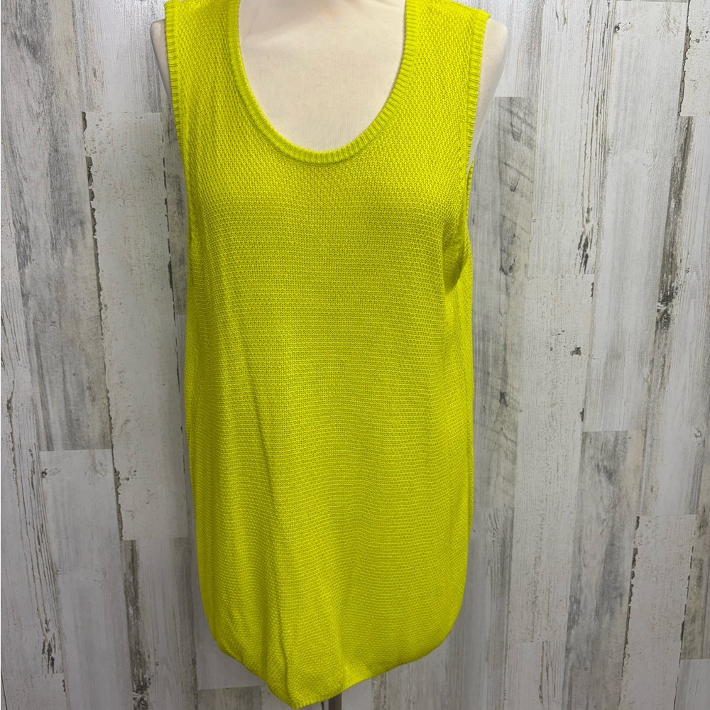Apt‎ 9 Bright Yellow Plus Size Mixed Media Sleeveless Top